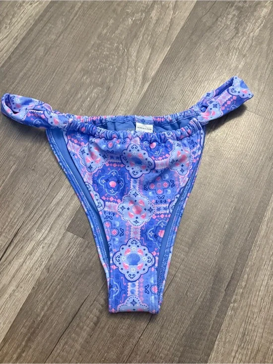 Hollister Blue Shell Print Bikini Bottoms NWT