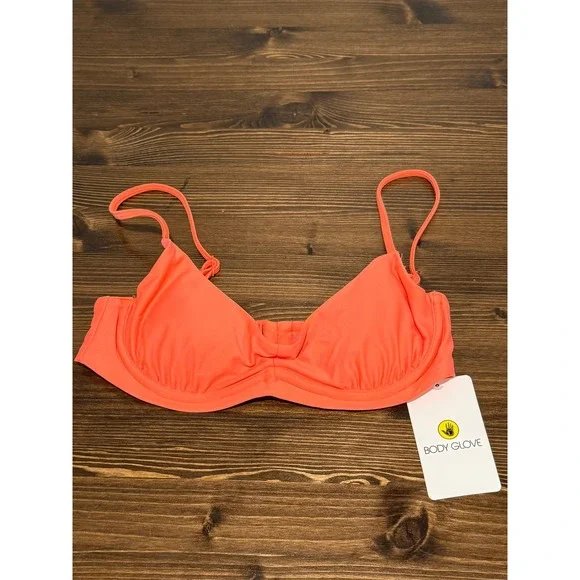 Body Glove Palmer Sunset‎ Coral Bikini Top Swimsuit XS TP