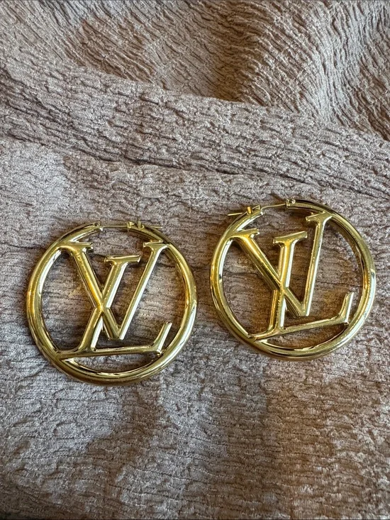 Louis Vuitton Gold LV Circle Hoop Earrings