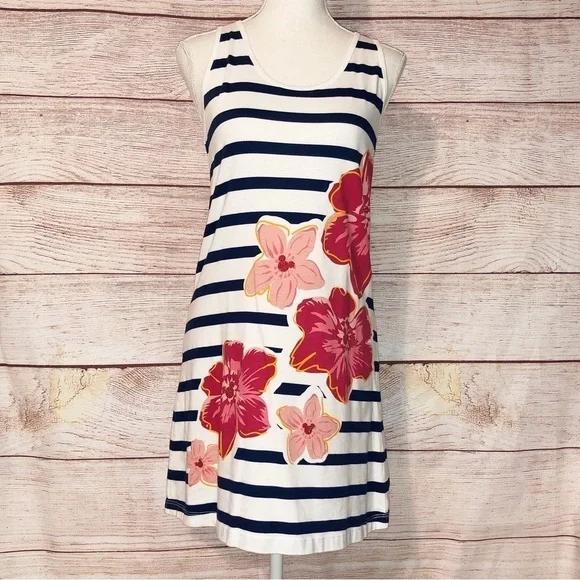 Disney Parks Blue and White Floral Swim Cover Up Dress Size S
