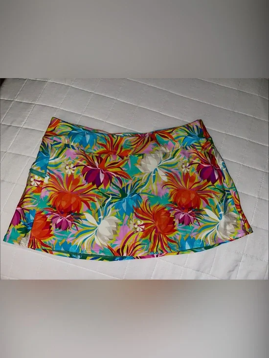 Floral Multi-Color Women's Swim Coverup Skirt