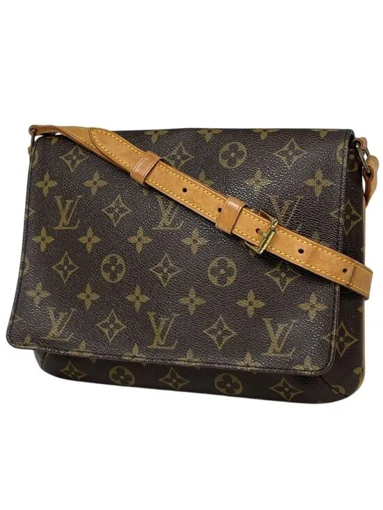 Louis Vuitton Musette Tango Shoulder Bag Short Monogram Brown
