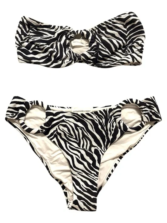 Alexandra Miro Zebra Print Carlotta Bandeau Bikini Set