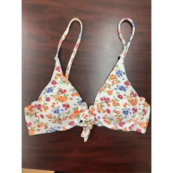 Ditsy Floral Underwire Floral Bikini Top Size Small