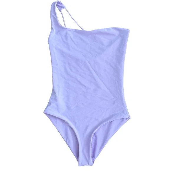 Jade Swim Women Lavender Purple One Shoulder‎ One Piece Swimsuit Extra Small XS
