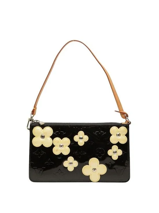 Louis Vuitton Monogram Vernis Flower Lexington Handbag Noir Black Patent