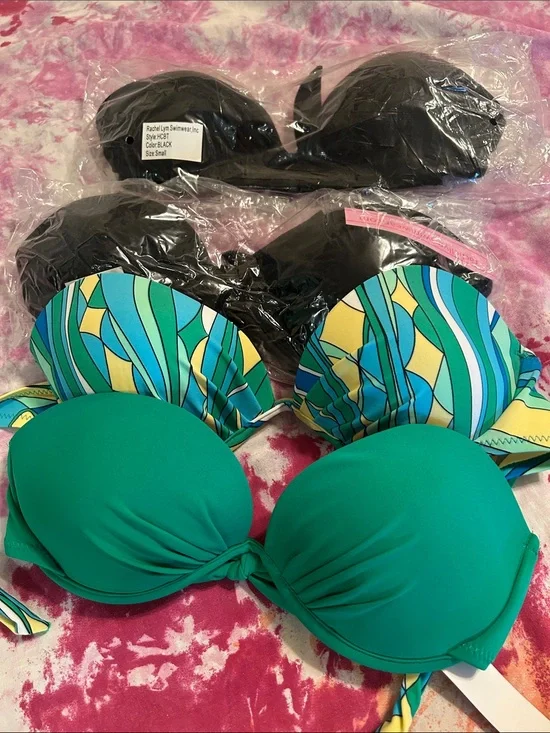 Rachel Lym bandeau swim  4 tops
