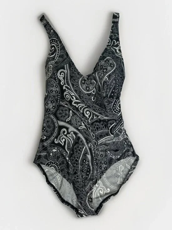 NWT Speedo Ultraback One Piece Swimsuit Size 14 Paisley Print PowerFlex 75466