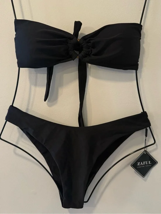 Zaful Black Bandeu Top Size M NWT #Lux-Swim-C