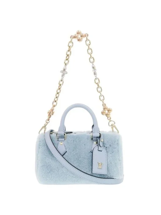 Louis Vuitton Nano Speedy IC 2-Way Leather Mink Furite Blue Handbag