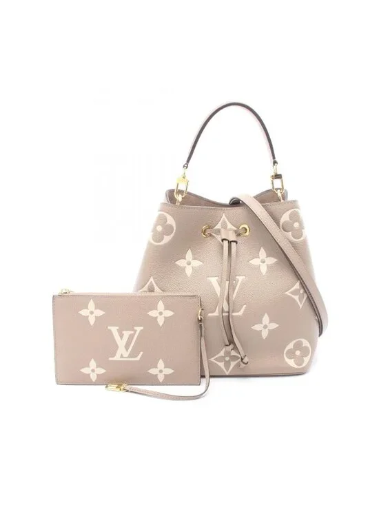 Louis Vuitton Shoulder Bag Neo Noe MM Bicolor Tourtelle Cream Leather