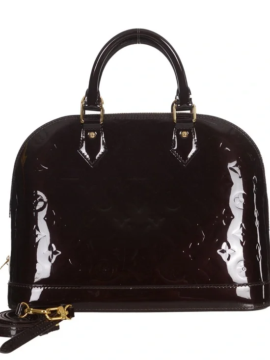♥️Louis Vuitton Black Alma PM red leather shoulder bag♥️