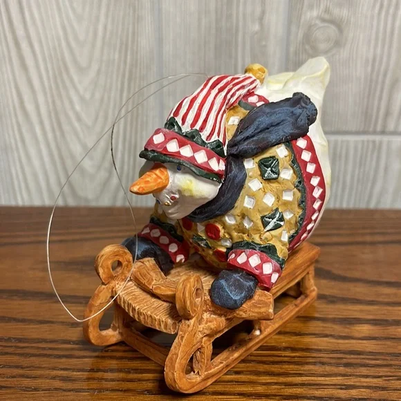 Department 56 Sledding Snowman Christmas Ornament