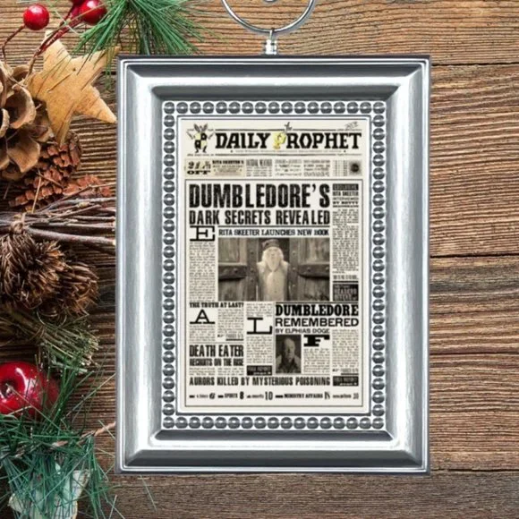 Harry‎ Potter Professor Dumbledore DAILY PROPHET Christmas Tree Ornament