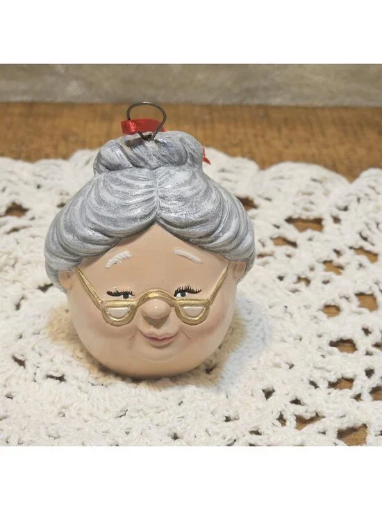 Ceramic Christmas Mrs.Claus eggpressions Christmas Ornament/ Decoration