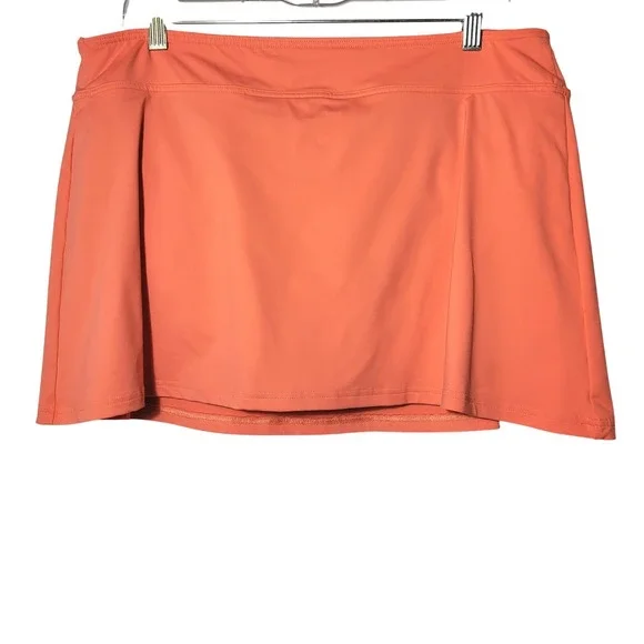 Lands End Womens Salmon Pink Swim Skirt Attached Brief Petite 14P