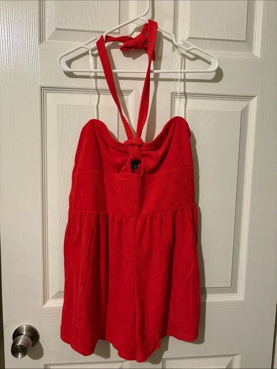 wild fable Red Halter Swim Coverup romper
