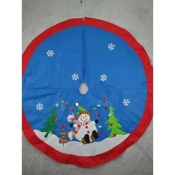 Winter Wonderland Snowman Felt Christmas‎ Tree Skirt 48 inches