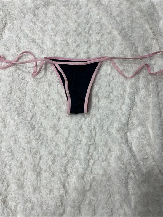 Black Bikini Bottom with Pink Trim