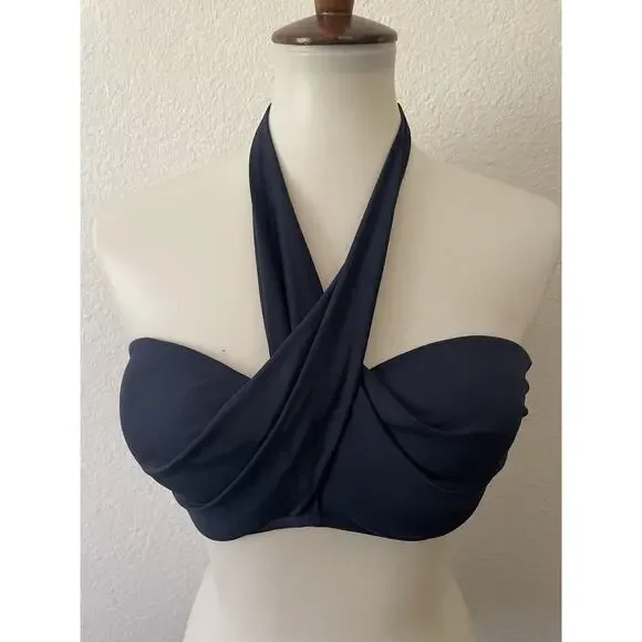 Seafolly Swim Halter Bandeau Bikini Top Beach Summer Minimalist Resort