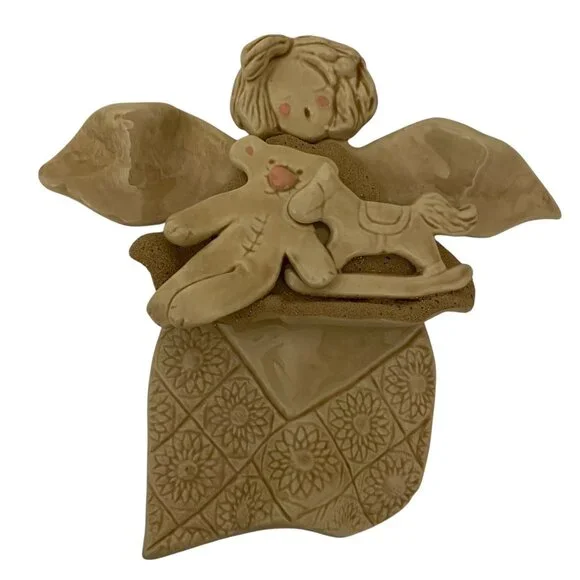 Edgewater Designs 2003‎ Carol Jones Ceramic Angel Wall Hanging Christmas Decor