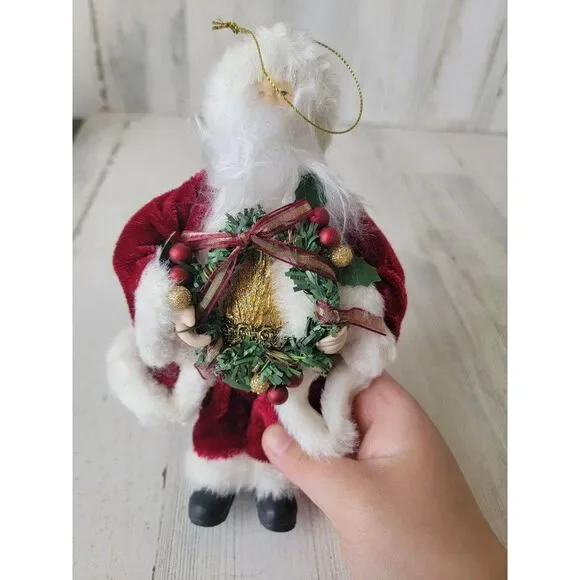 Plush‎ Santa Claus doll ornament wreath Xmas decor