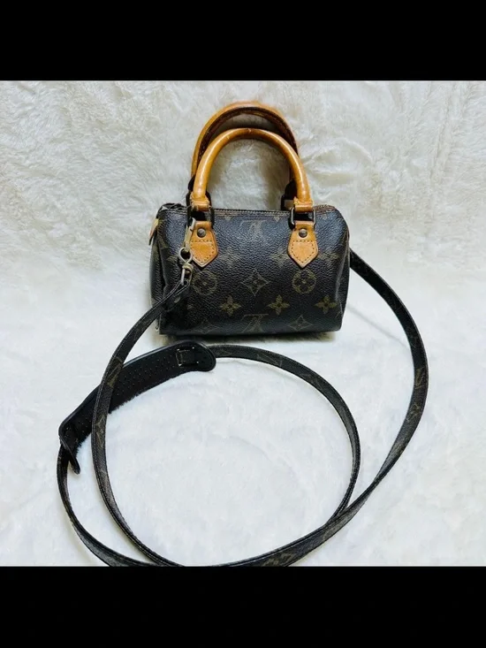 Louis Vuitton Monogram Crossbody Mini Bag with Vachetta Handles