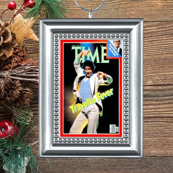 John‎ Travolta Retro Time Magazine Cover April 3rd 1978 Christmas Tree Ornament