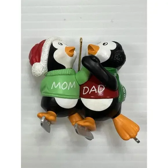 Hallmark Keepsake Mom & Dad‎ Skating Penguins 1989 Christmas Ornament