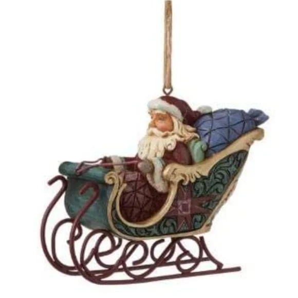 Jim Shore Santa In Sleigh World Ornament