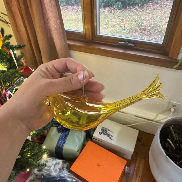 Tiffany and Co Hand Blown Glass Bird Ornament