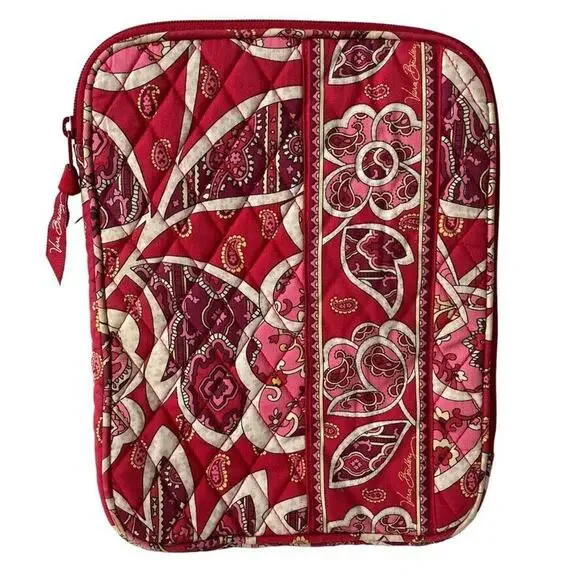 Vera Bradley Rosy Posies Tablet Sleeve eReader Cover Quilted Red Pink Case