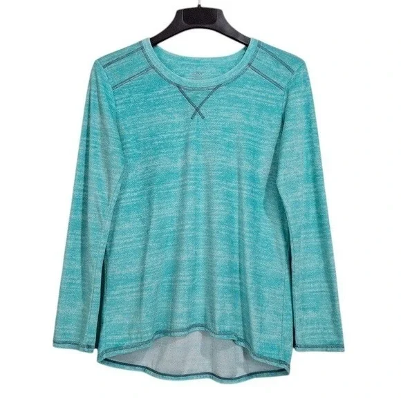 ClimateRight‎ by Cuddl Duds Womens Top M Blue Micro Fleece Long Sleeve Casual