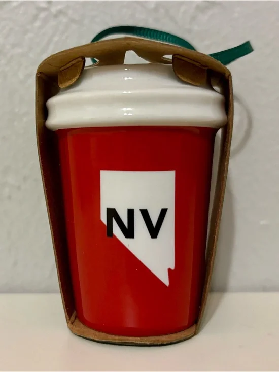 Starbucks Nevada State Outline Ceramic Ornament