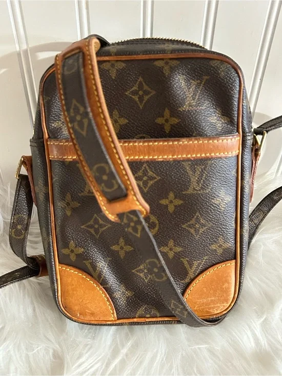 Louis Vuitton Brown Monogram Crossbody with Tan Leather Trim