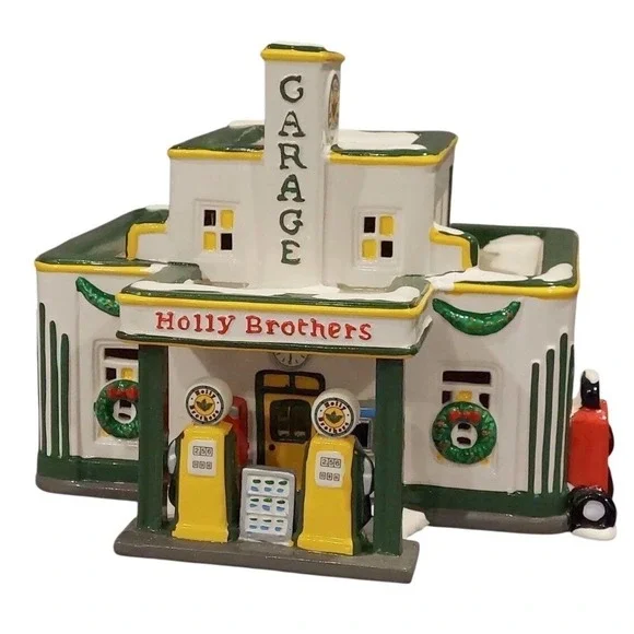 Department 56 Original‎ Snow Village Holly Brothers Garage 54854 Retired 1995