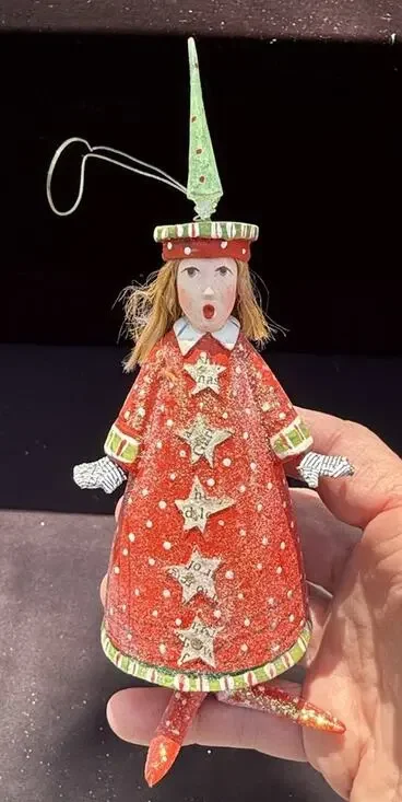 Carolers Krinkles Ornament Patience Brewster Mariah In Red Dept 56 No Box -K1