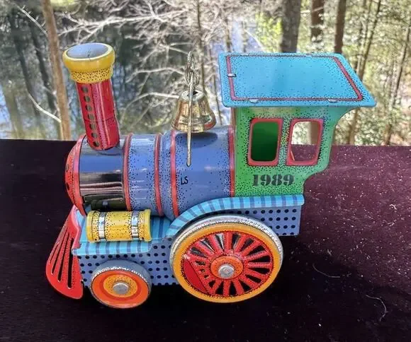 Hallmark Ornament Tin Locomotive 1989 Train Ornament Artist Signed! No Box LO10