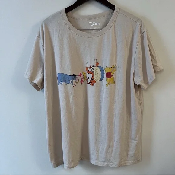 Disney Winnie the Pooh Graphic T-shirt Beige Women’s Size 1X Marching Band