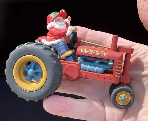 Hallmark Here Comes Santa Claus Tractor Trucks Ornament #16 No Box -LO10