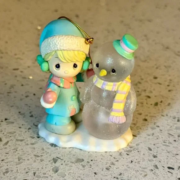 Vintage 1999 Precious Moments Christmas Ornament Light Up Holiday Decor Glitter