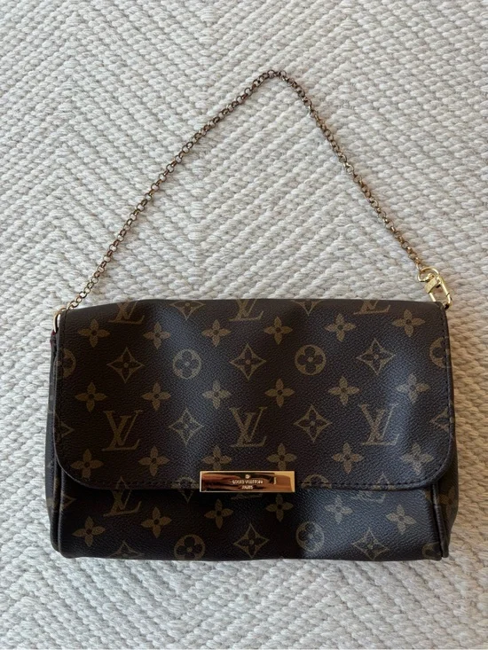 Louis Vuitton Favorite Monogram Canvas Brown and Gold Chain Shoulder Bag