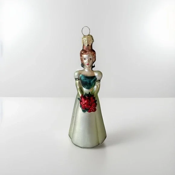 Vintage Disney Belle Glass Ornament Princess Christmas Decoration‎ Rare HTF