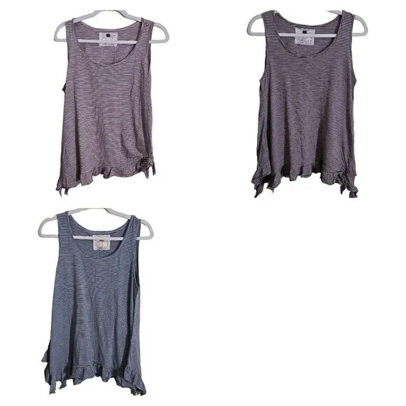 Lot Of 3 Cupio Sleeveless Ruffle Assymetric Hem Jersey Size M