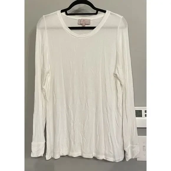 Laurie Felt Top Ribbed Long Sleeve Pullover Shirt Womens M‎