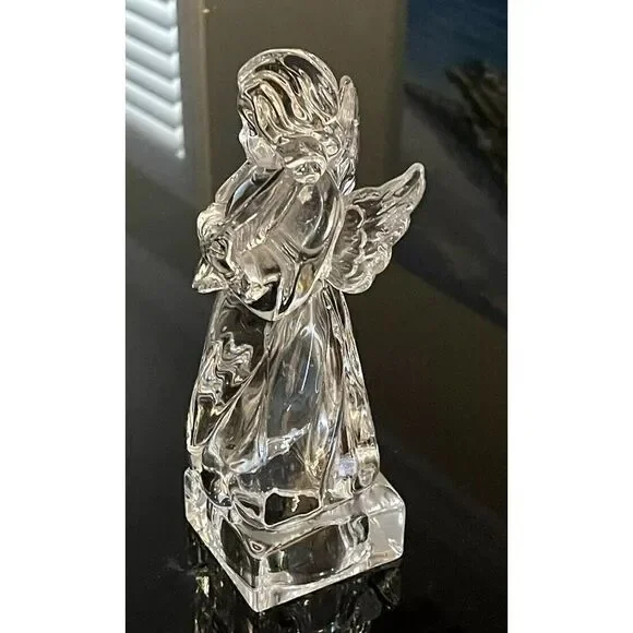 Mikasa Christmas Angel Playing Harp Crystal‎ Germany Herald Collection Vintage