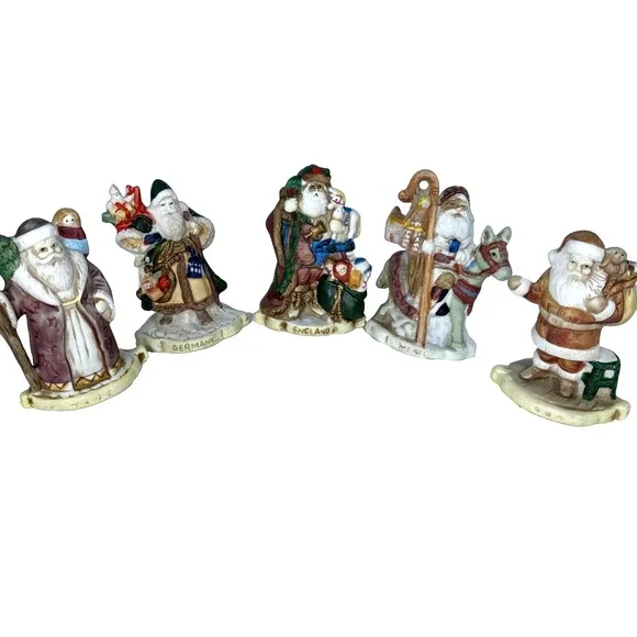 VTG Lot Of 5 RSVP 1991 Santa Christmas Figurines‎ 4 in Height Made In Taiwan