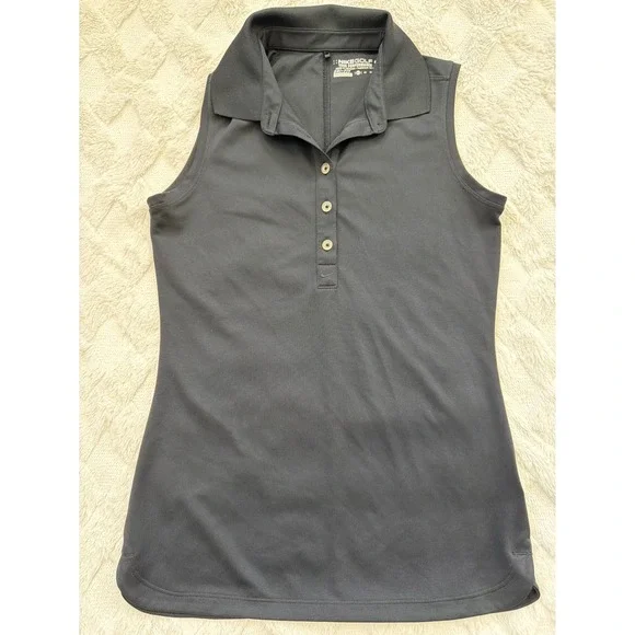 Nike Golf Tour Performance Dri-FIT Sleeveless Polo Shirt Black Womens XS