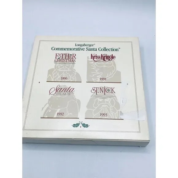 LONGABERGER Pewter Tie-Ons / Ornaments - Santa, Kris Kringle, Christmas 1993‎