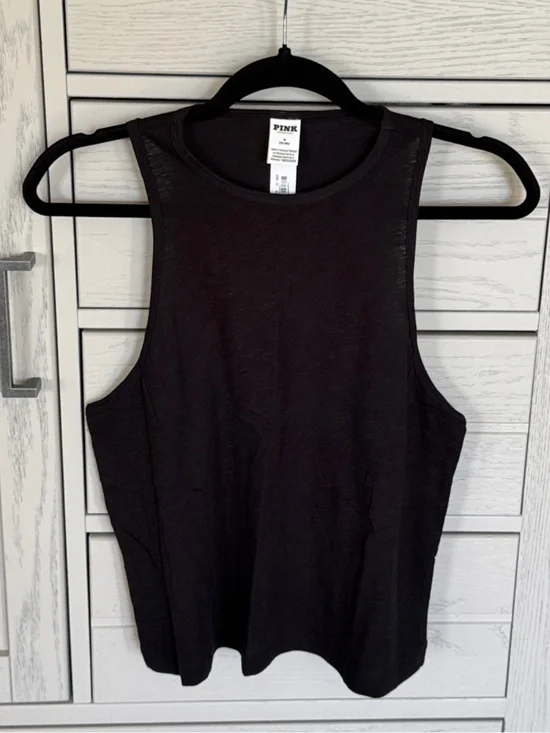 NWT VS Pink Cotton Racerback Tank Top | Relaxed | Size M